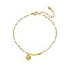 Smiley Face 18K Gold Plated Anklet - Fashionable Titanium Steel Beach Accessory