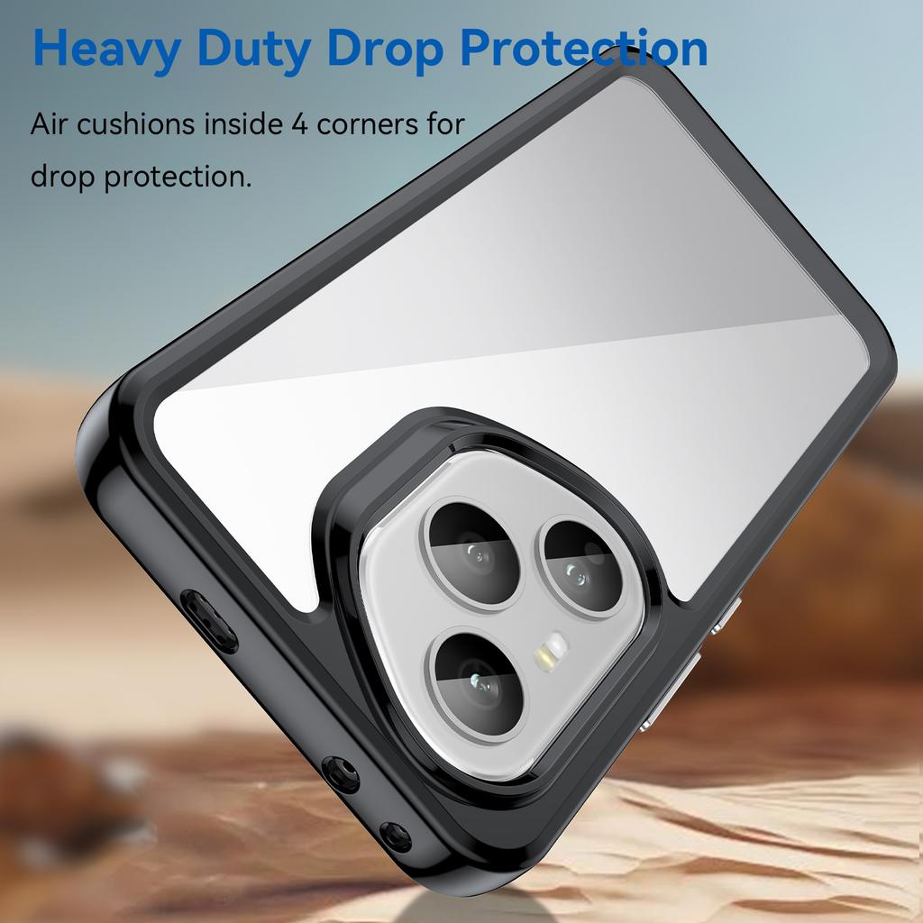 For Honor 400 Pro 5G (Global) Phone Case WANLONFENG XC Series TPU Acrylic Cover with Tempered Glass (Big Lens Hole)