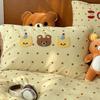 Kawaii Bear Embroidered Winter Bedding Set Thickened Warm Milk Velvet Duvet Cover Set with Sheets Soft Flannel Quilt Cover Kit