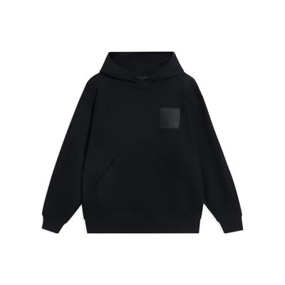 Li-Ning X Jackie Chan Kung Fu Series Solid Color Hooded Pullover Sweatshirt Unisex Tops Black AWDSC25-4