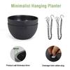 10 Inch 2 Pack Hanging Flower Pots with Drainage Holes and Chain for Garden Porch Plants, for House Plants Decor,