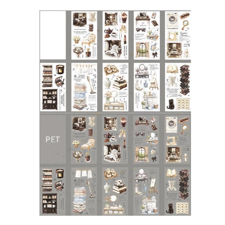 Scrapbooking Decorative Sticker Scene Sticker Water Resistant PET Sticker for Laptop Journal Phone Case Photo Album