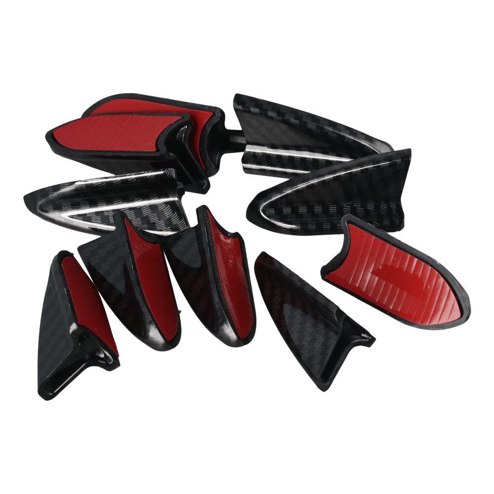 10 Pcs Car Roof Spoiler, Self Adhesive Car Body Spoiler Kit, Car Self Adhesive Roof Wing Exterior Trim Accessories (Black)