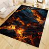 Flame Lava Stone Cartoon Pattern Living Room Bedroom Carpet Bedside Floor Mat 15 Size Kid's Room Cloakroom Play Mat Area Rug