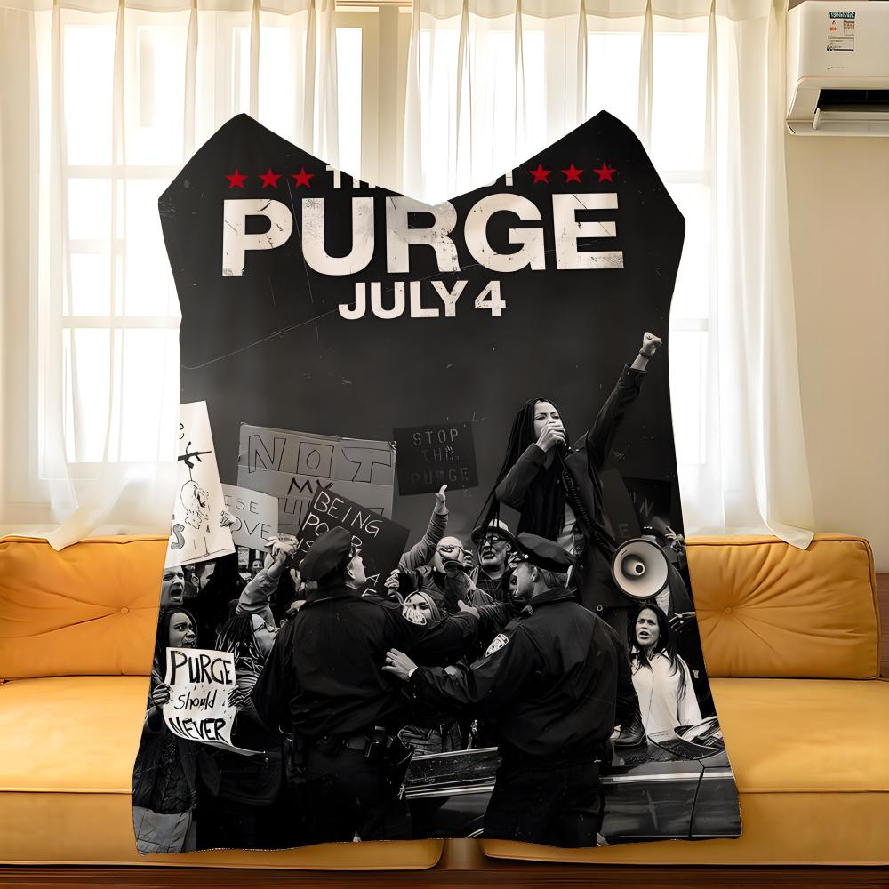 Movie T-The P-Purge Throw Flannel Cozy Print Blanket, Portable, Durable Machine Washable Cute Cool