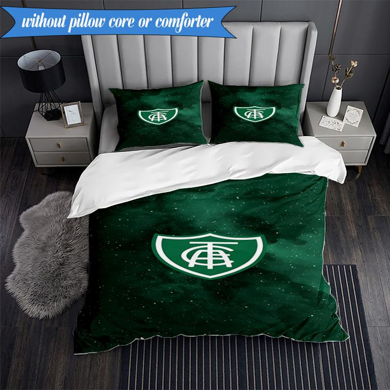 3PCS Green Shield Emblem Design Printed Soft Bedding Set,Including 1pc Duvet Cover And 2pcs Pillowcases Perfect for Bedroom, Dormitory, Fan gift