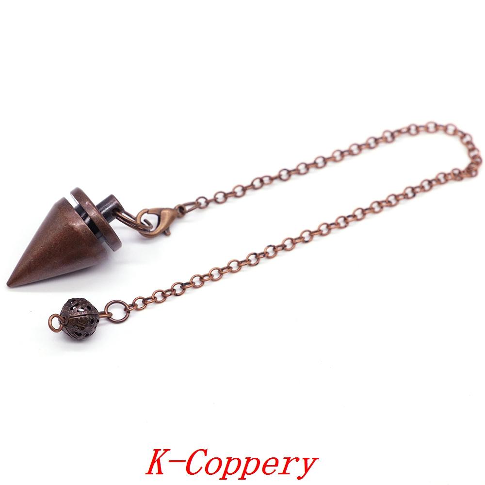 Metal Pendulum For Dowsing Divination Pendulos Spiral Cone Gold Color Copper Radiesthesia Pendulums Healing Pendule