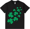 Shamrock Pattern Black T-shirt