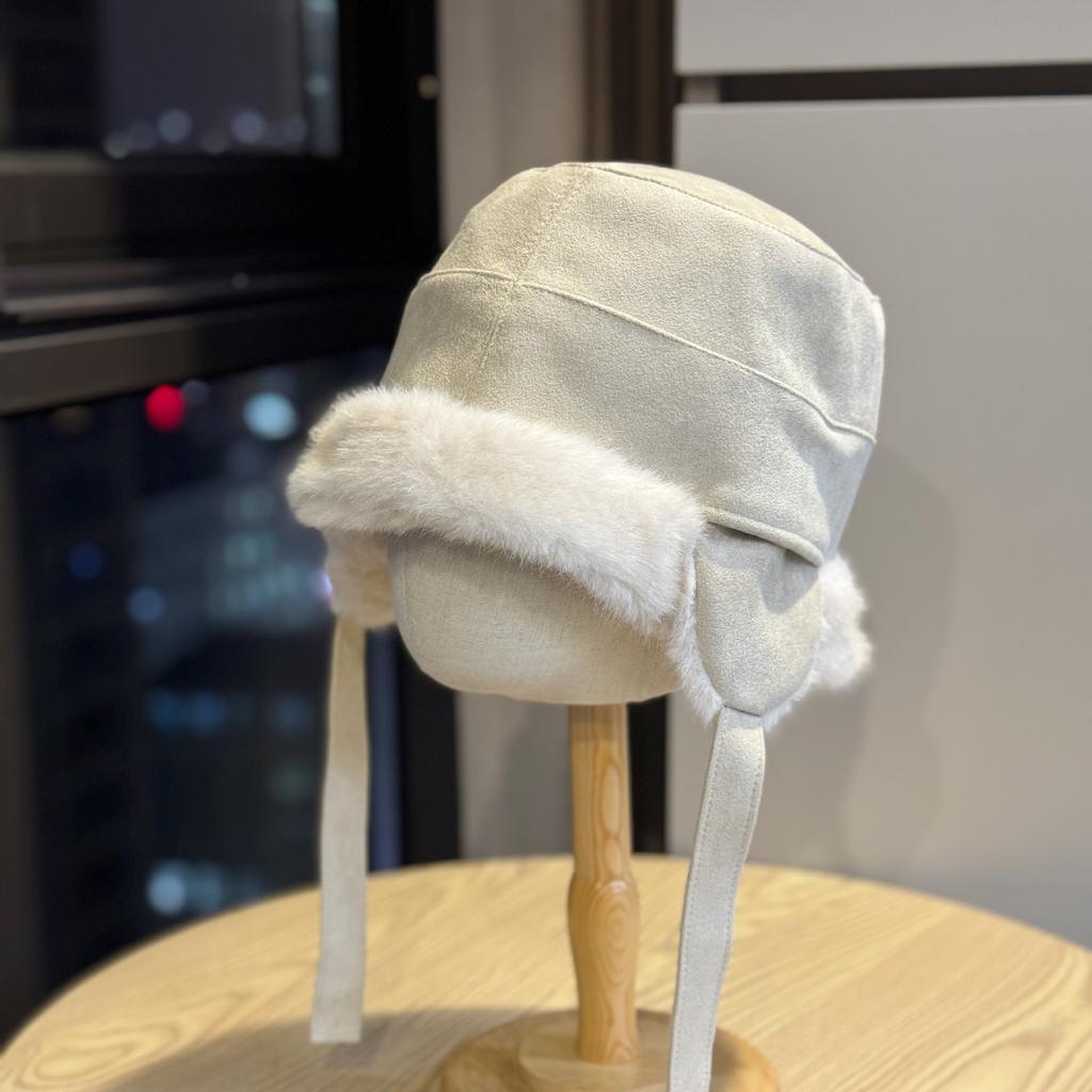 New Autumn and Winter Suede Thickened Ear Protection Lei Feng Hat Women's Outdoor Warm One Hat Multi Wear Fashion Personalized Fisherman Hat