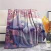 White Fox pattern Flannel Blanket, High quality Comfortable for All Seasons, Home Decor, Warmth and Comfort, Perfect for Gifts.