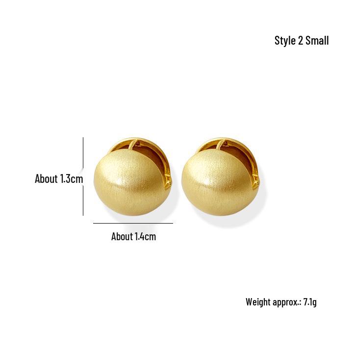 Savi Blogger Silver Brushed Metal Ball Earrings for Cold Wind Temperament