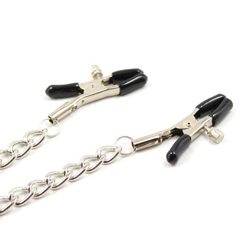 MoDi Metal Nipple Clamp With Metal Chain for Women Men Fetish To Breast Labia Clip Stimulation Massager Bondage Sex Products Adult BDSM