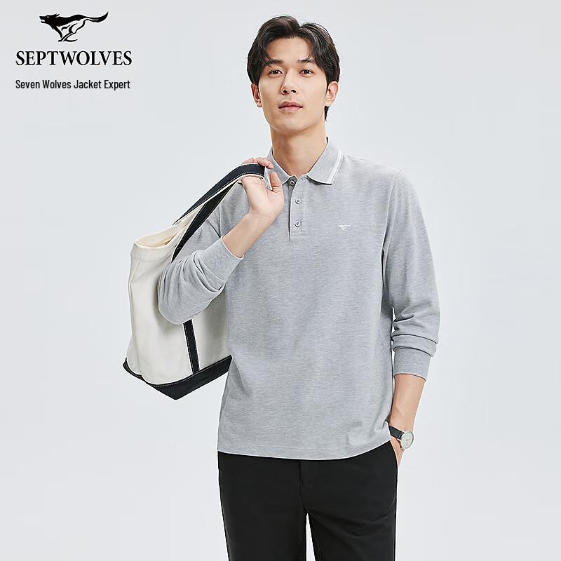 Septwolves Men s Pique Long-Sleeve Polo Shirt XXL
