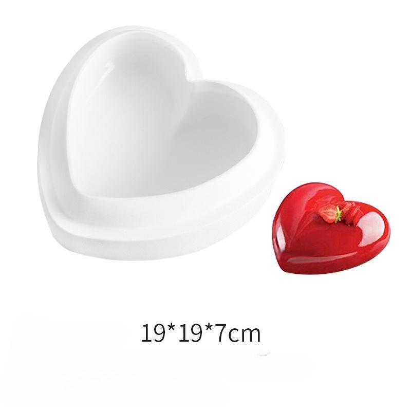 1 Pc White Big Love Mousse Silicone Cake Mold, Baking DIY Chocolate French Dessert Mold Fondant Tool