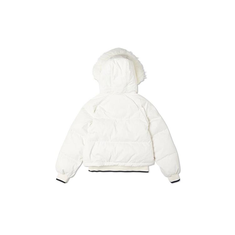 Converse Down Jackets Women's White Hooded Moderate Quilted Down Jacket (Unisex) Down Jackets 10020023 A01