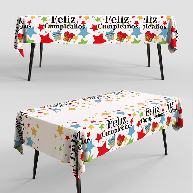 Disposable Tablecloth Cartoon Birthday Party Supplies Solid Color Picnic Table Cover Waterproof Oil-Proof Heavy Duty Rectangle Table Decor 6 Pack