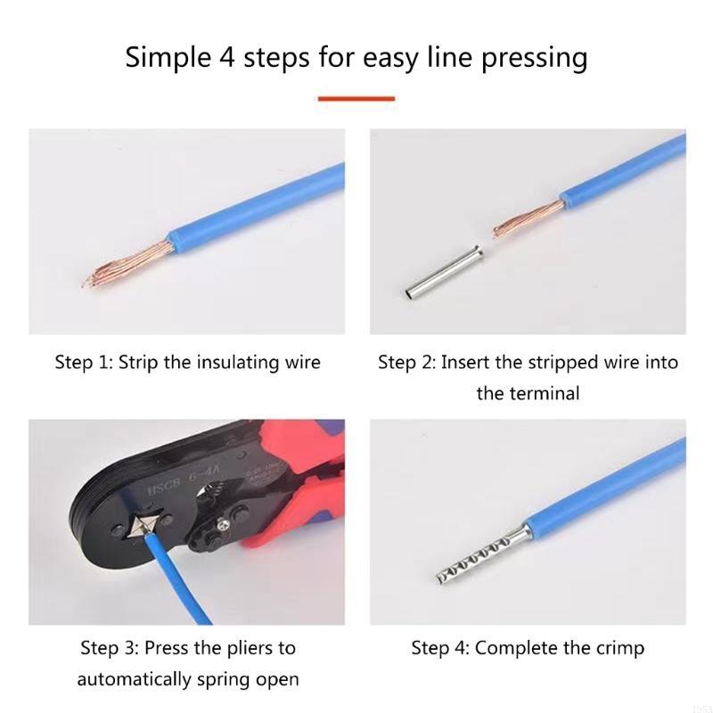 600pz Assortimento di Capicorda a Crimpare Non Isolati Set di Manicotti per Cavi Set di Capicorda a Crimpare Dimensione Mista per Connessione Cavi