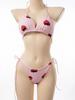 Europäischer und Amerikanischer Dreiteiliger Bikini: Einfarbig, Hohe Taille, Trägerdesign mit Brustpolster. Sexy Bademode auf Lager.