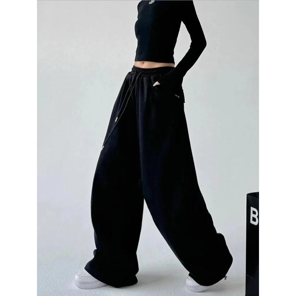 VIONA Y2K Harajuku Wide Leg Sweatpants Women Streetwear Baggy Oversize Gray Sports Pants High Waist Drawstring Casual Joggers Trousers