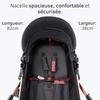 Passeggino 3 in 1 Bambino Combinato Seggiolino Auto Navicella Reversibile Regolabile Alta Qualità Ruote Antiforatura Manico rosso.Bazarland30