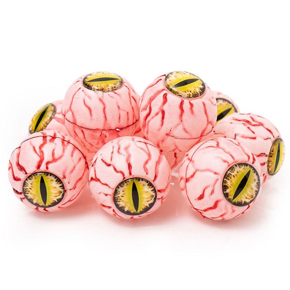 10pcs 5cm Halloween Eyeballs Simulation Halloween Fake Balls Red Bloodline Eye  Haunted House