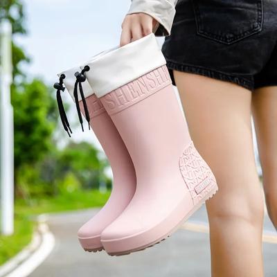 Móda Móda Do půl lýtka Dámské Holínky Zimní Venkovní Zesílené Teplé Protiskluzové Dámské Turistické Boty PVC Vodotěsné Dámské Boty do Vody
