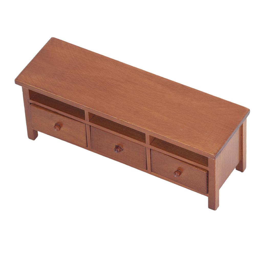 Miniature TV Cabinet Simulation Drawers Design Decorative Wooden Furniture Model for 1Celsius12