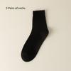 Men's and Women's Pure Cotton Socks Solid Color Medium Tube Socks Autumn and Winter