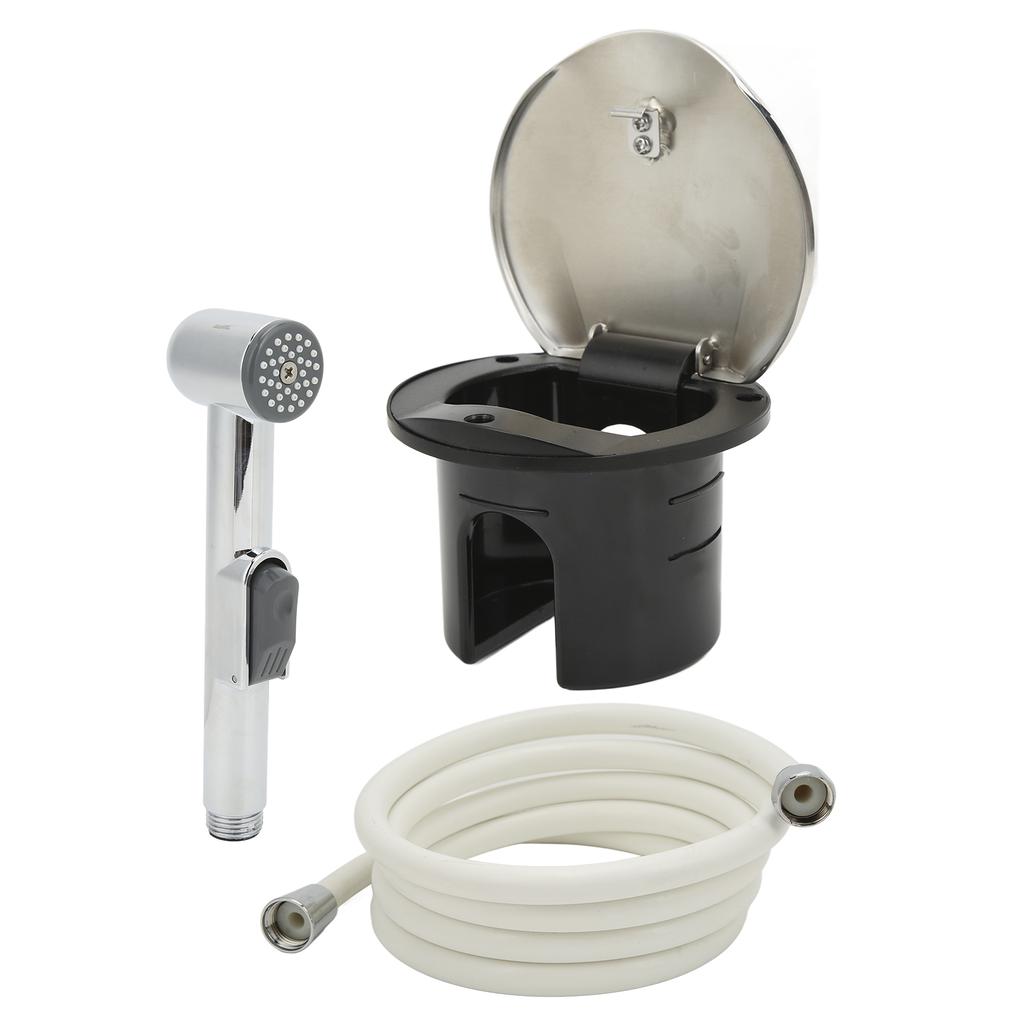 Transom Shower Kit 316 Stainless Steel High Polished 8ft Hose Retractable for RV Yachts