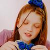 Mellotory Striped Knit Scrunchie (blue)