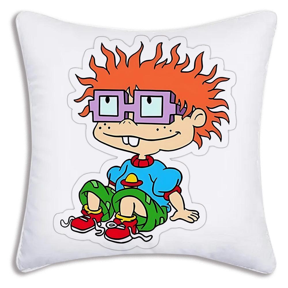 Cartoon Funny R-Rugrats Pillow Covers Cartoon Sofa Decorative Home Double-Sided Printing Short Plush Cute Cushion Cover