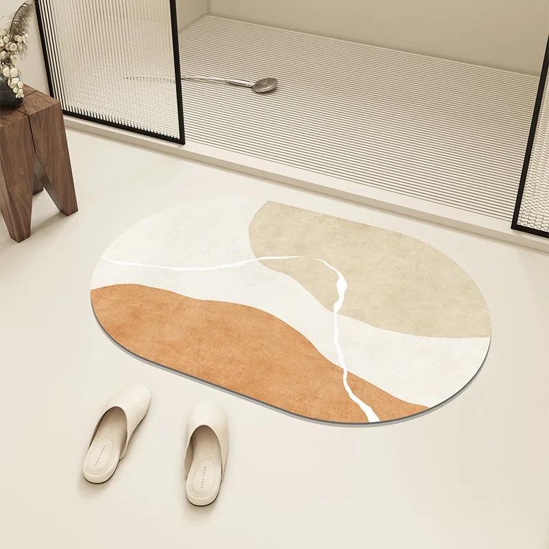 Super Absorbent Diatom Mud Floor Mat Soft Bath Carpet Quick Dry Home Entrance Doormat Non Slip Bathroom Foot Mats Toilet Rugs
