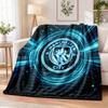 Manchester City Printed Flannel Blanket Warm Comfort Bed Throw For Indoor Home Decoration