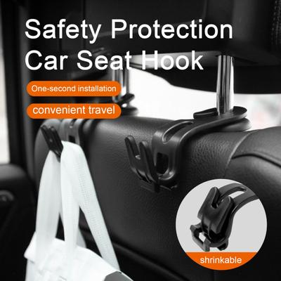 2 pçs universal assento de carro ganchos encosto de cabeça 10kg suporte de carga cabide de armazenamento resistente para acessórios interiores do carro
