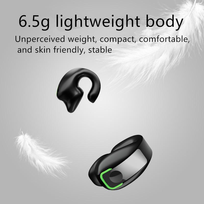 1 Set Bone Conduction 5.3 Wireless Bluetooth Headset Single Ear Clip-on Lightweight Headphone for Daily Use Gifts