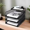 Desk Trays Metal Mesh Stackable File Desktop Organizer Document Holder Stackable Storage Rack For Students Notebook Book Drawer