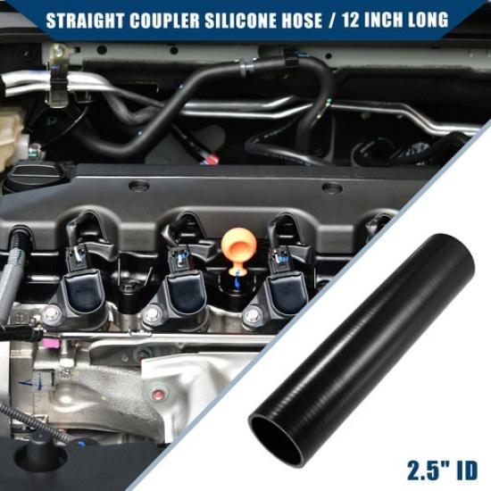 Single 12" Long 25" ID Car Straight Coupler Silicone Hose Pipe Repalce Black