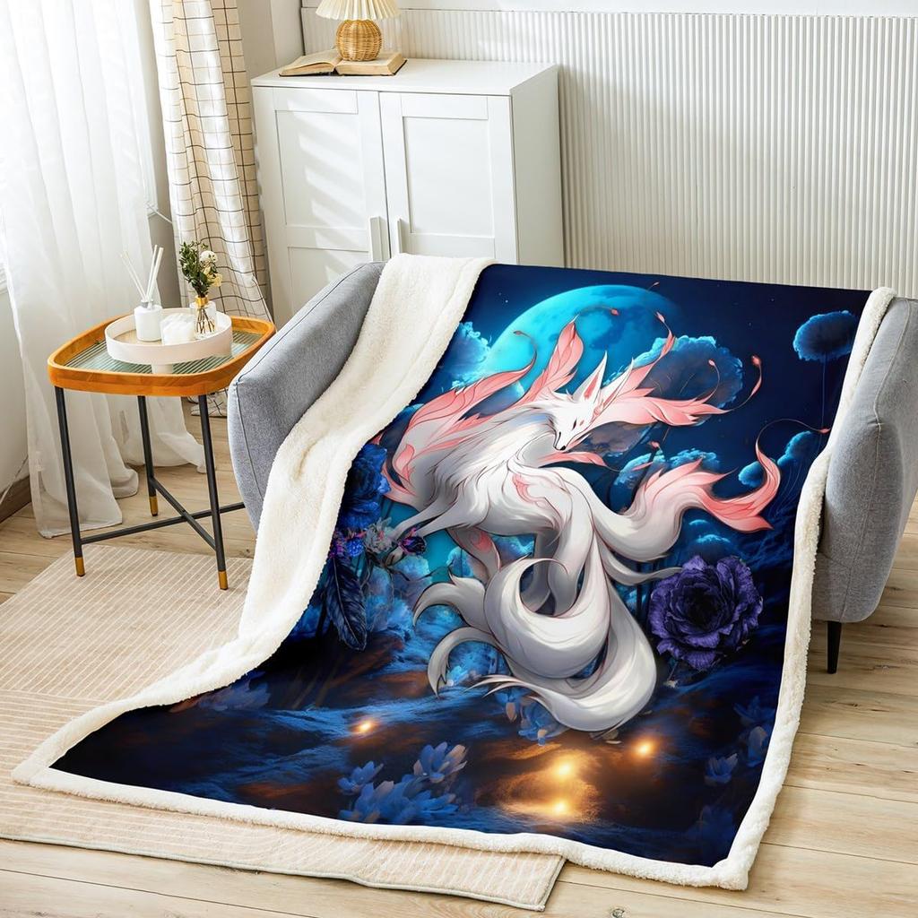 Japanische Ukiyoe Fisch Sherpa Decke Ozean Surfen Koi Kleinkind Fleece Überwurfdecke Kinder Jungen Erwachsene Japanischer Stil Exotischer Koi