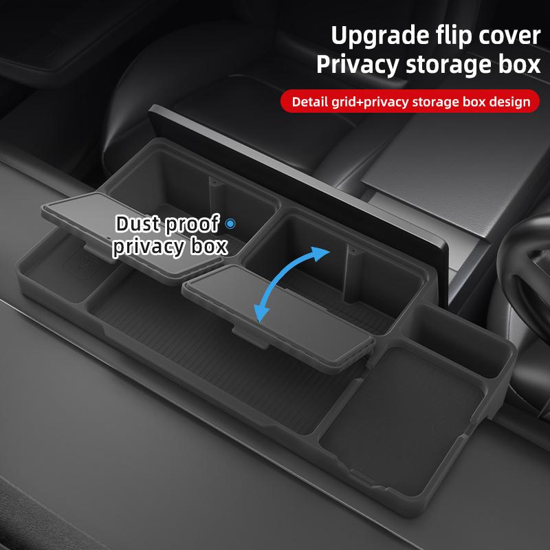 Storage Box For TESLA Model Y 2025 Juniper Dashboard Screen Center Console Organizer Phone Holder Interior Accessories