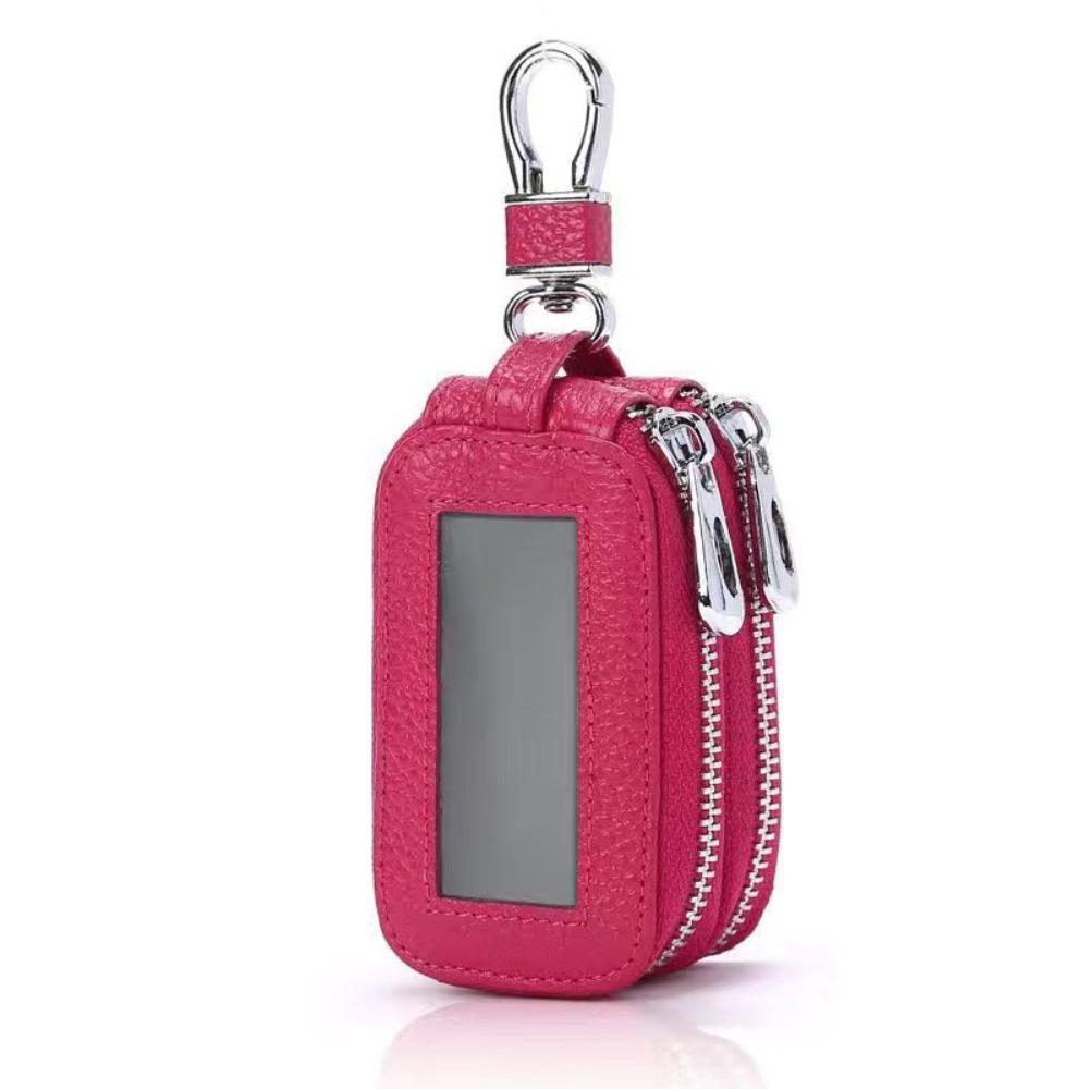 Double-layer Car Key Bag Genuine Leather Keys Wallet Practical Key Case Keychain holder Home