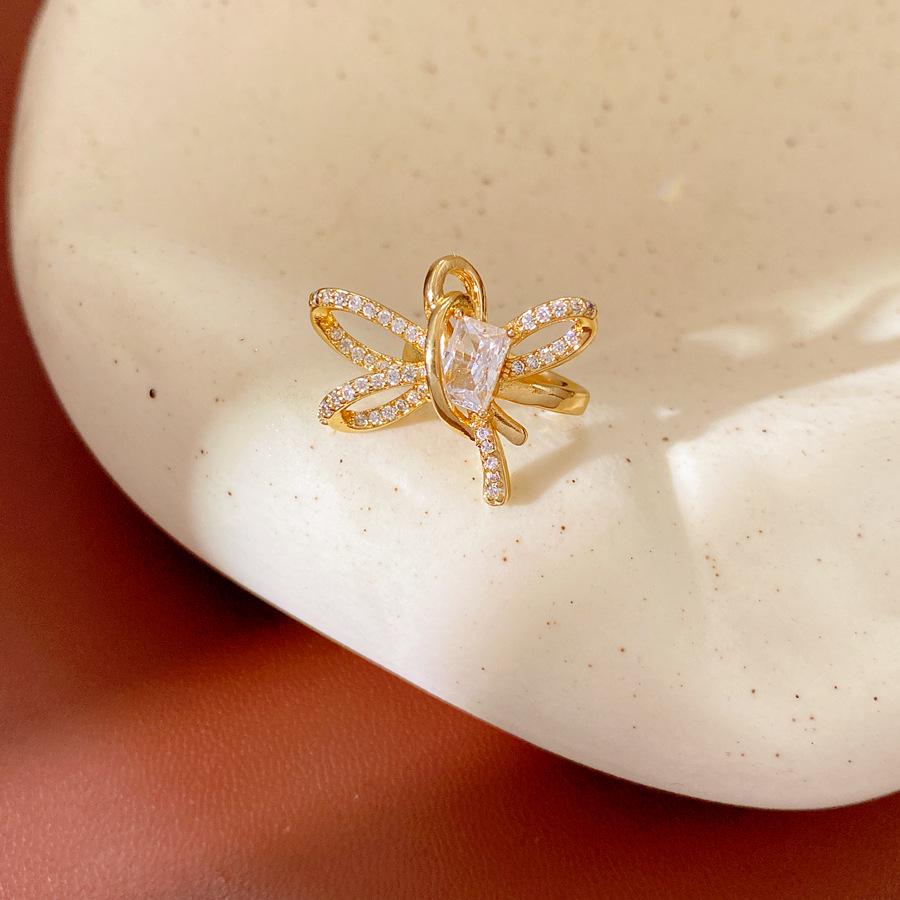 Zircon Bow Retro No-Pierce Ear Clip - Light Luxury High-End Earring