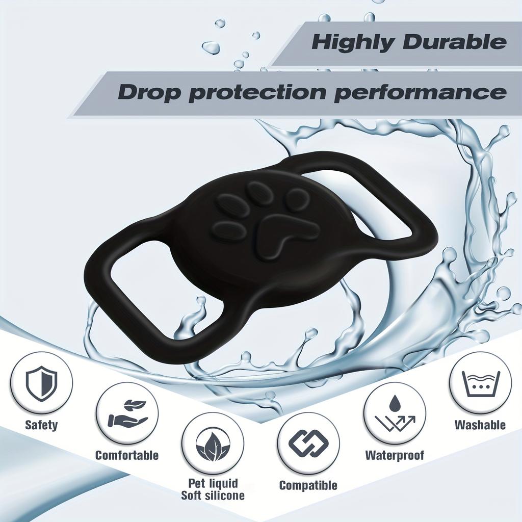 2 Pack Waterproof Silicone Holder Case For Airtag For Dogs And Cats - Scratch-Resistant, Anti-Lost GPS Tracker For Airtag