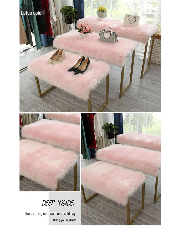 White Faux Fur Display Mat for Surfaces and Decor