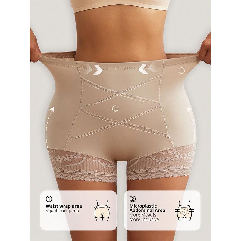 Pantaloncini di sicurezza in pizzo con controllo della pancia a vita alta da donna, mutandine modellanti post-parto, slip boxer sotto le gonne, biancheria intima, shapewear anti-arrotolamento XL nudo