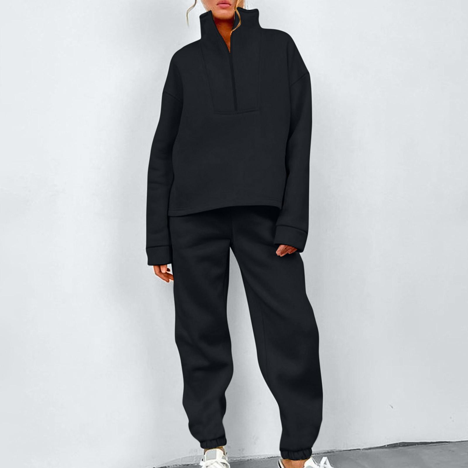 

Летний женский однотонный топ с длинными рукавами, повседневные эластичные брюки с карманами на молнии, спортивные упражнения, повседневный стиль, свободный мягкий костюм из двух частей S