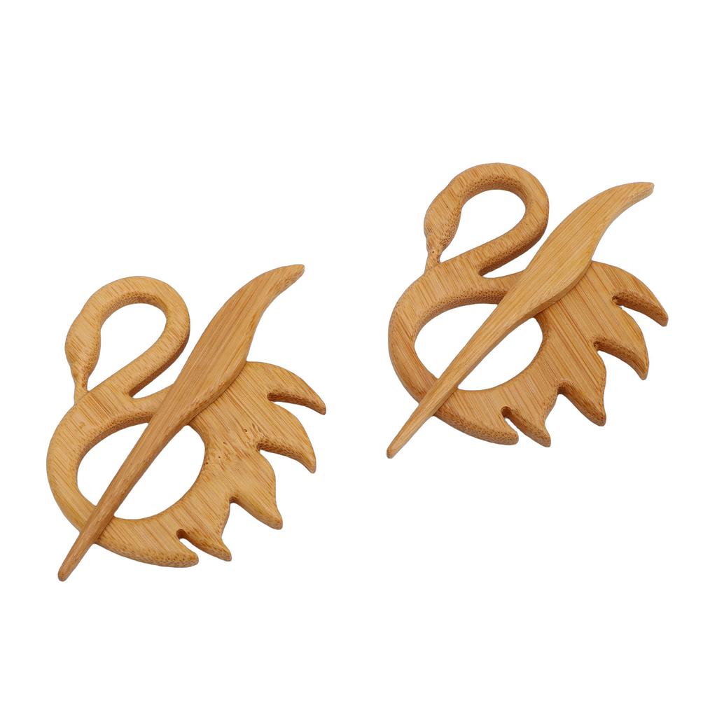 2 Stück Brosche Anstecknadel Bambus Brust Schmuck Geschenk Pullover Pins Dekoratives Modeaccessoire