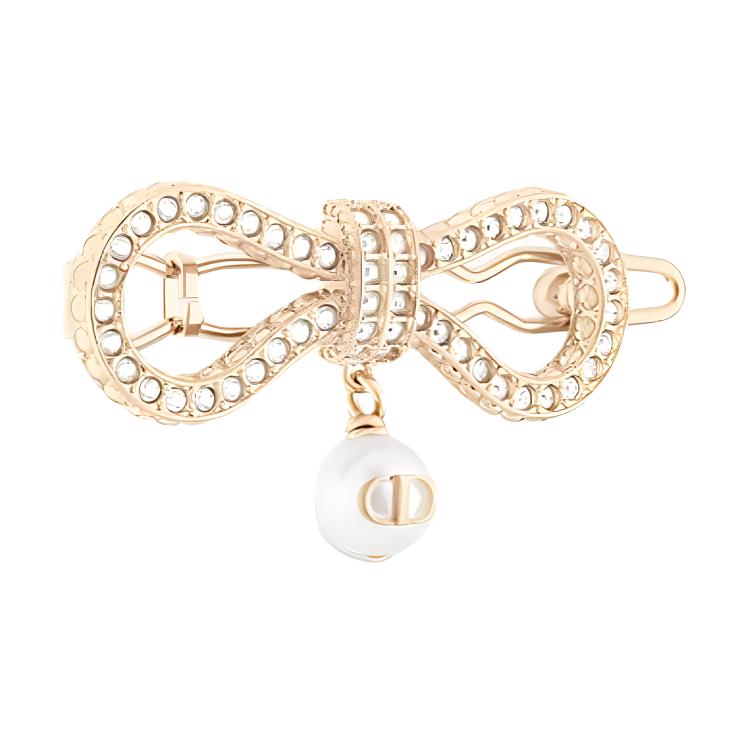 

Dior Bow Crystal-Studded Resin Hair Clip Women hair accessories Gold V1410WOMCY_D03S F,Gold