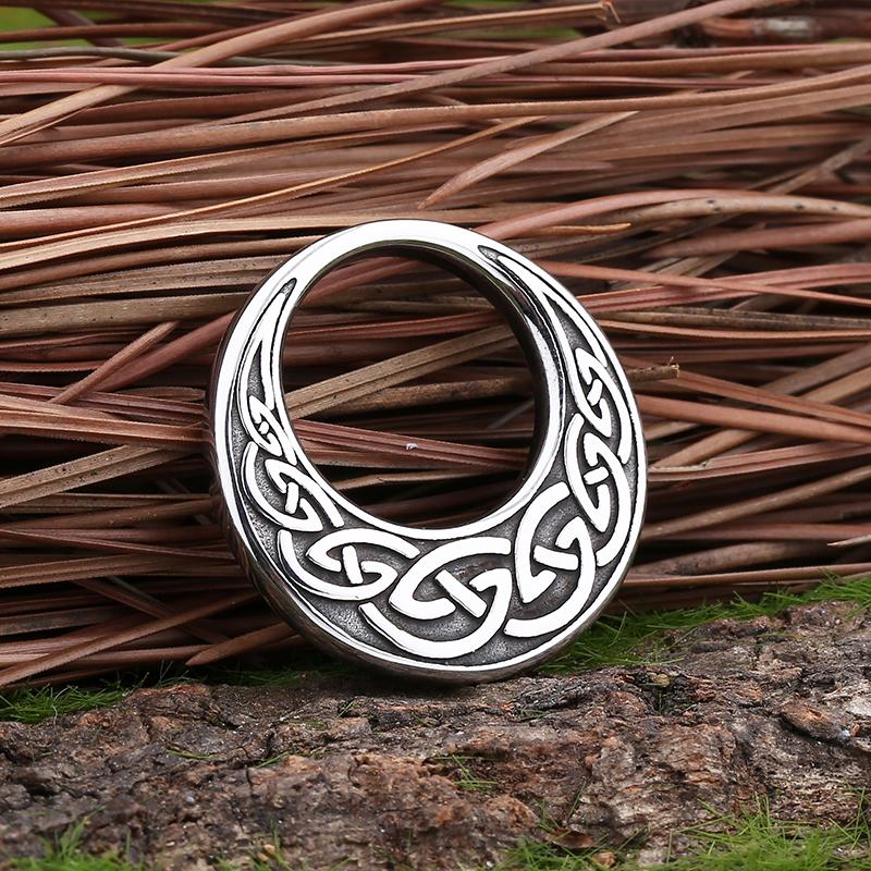Rune Multi-Style Stainless Steel Amulet Shield Knot&Compass Pendant Necklace Men's and Women's Accessories Party Gift