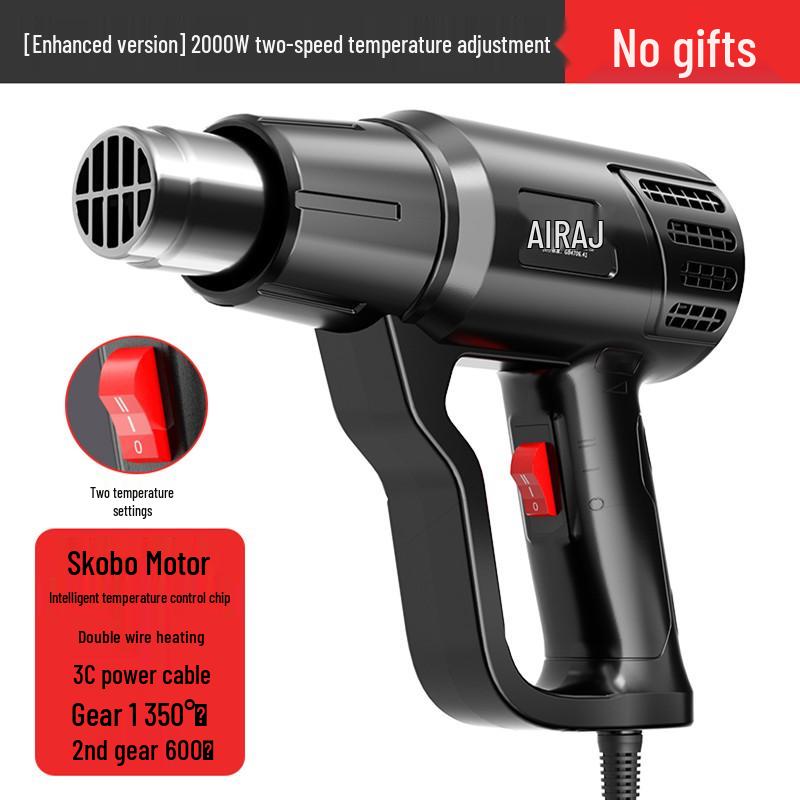 

Промышленный термофен высокой мощности с цифровым дисплеем для нанесения пленки – Регулируемая температура, термоусадочный и обжигающий воздуходув.