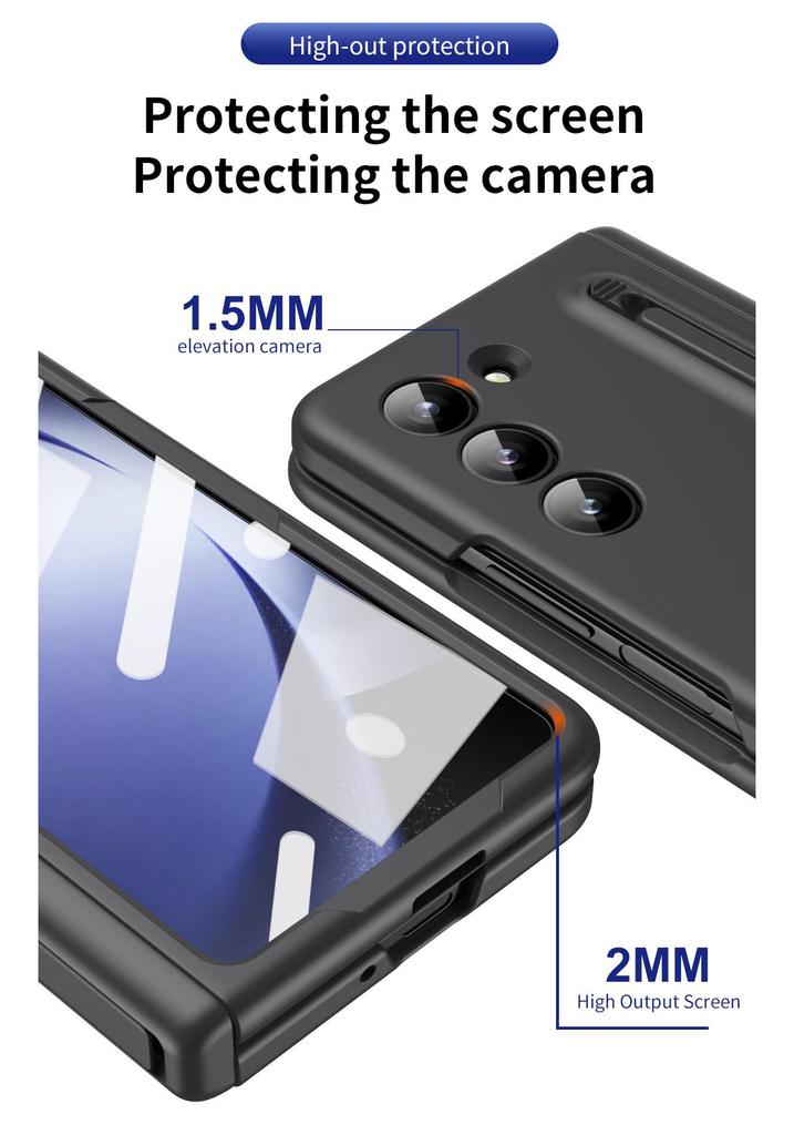 Samsung Z Fold8/7 Handyhülle mit Stifthalter, Scharnierschutz und Vollabdeckungsfolie